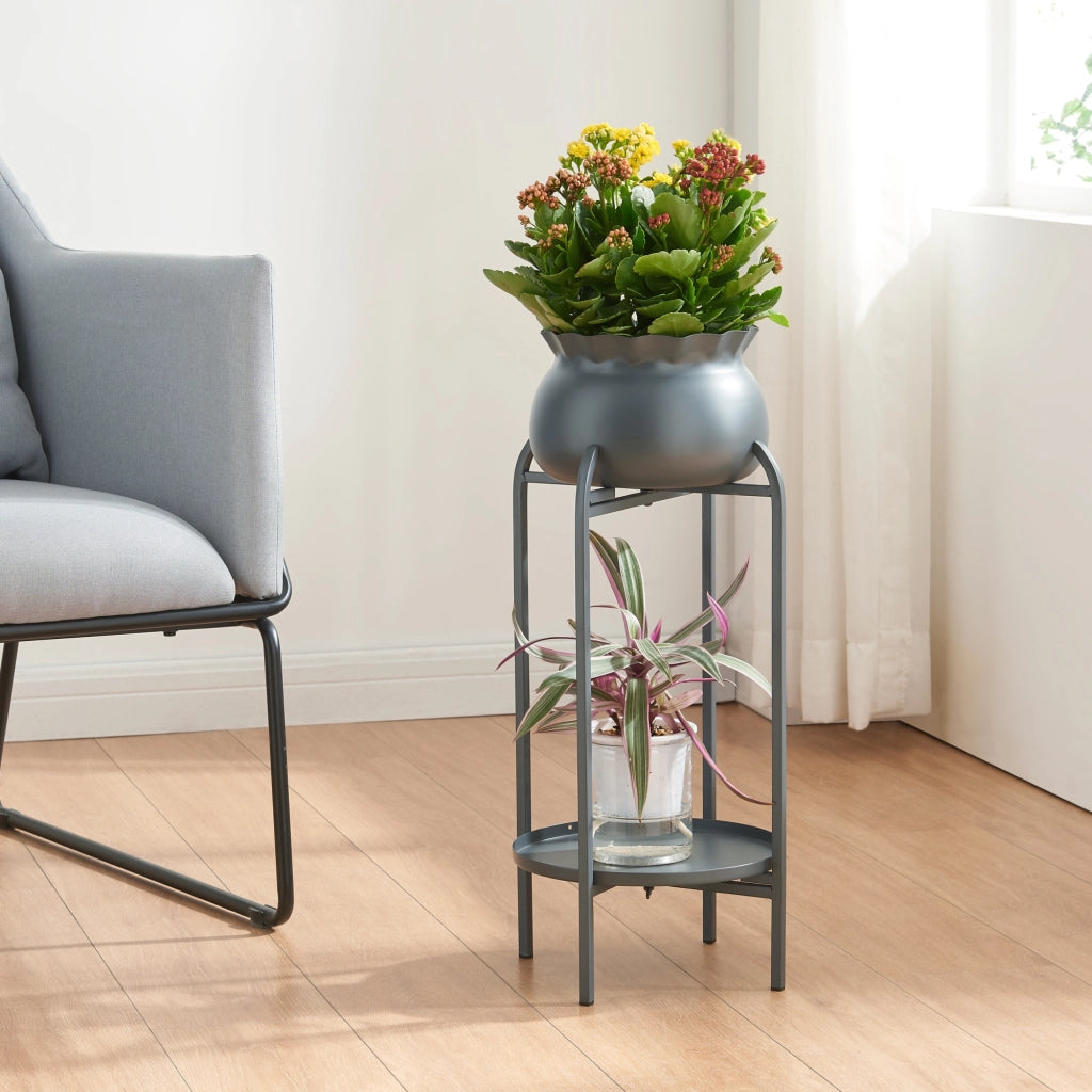 Stand Portapiante Altena 80,5 x 40 x 40 cm Metallo Nero [en.casa]