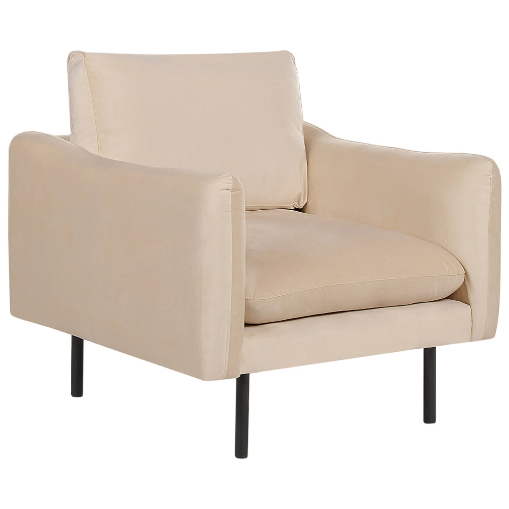 Set da soggiorno in velluto beige 5 posti Gambe Nere Stile Retrò Moderno