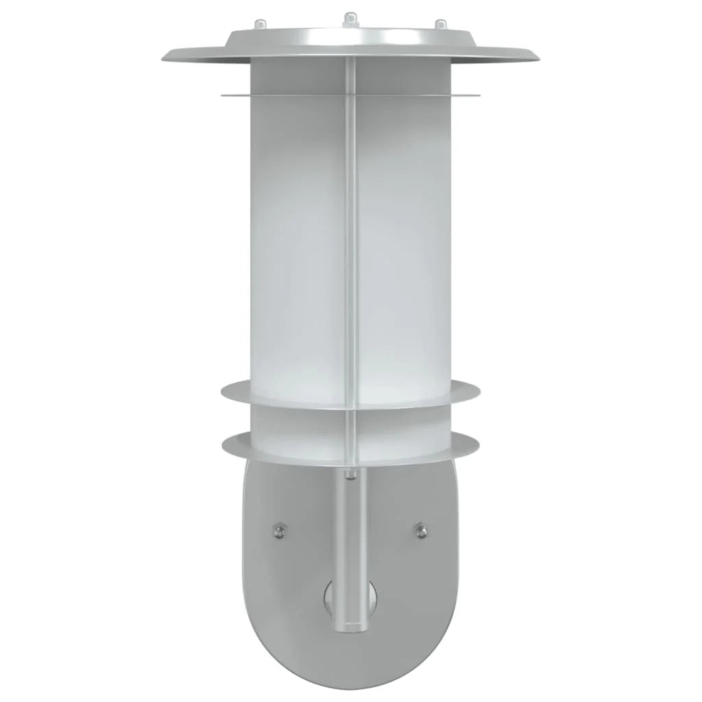 Set di 2 applique da esterno con sensore di movimento 19 x 19 x 31 cm acciaio inox argento 02_0056599