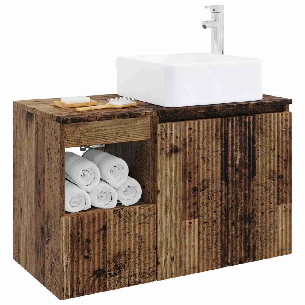 Set di mobili per il bagno 2 pz Legno antico 3404072