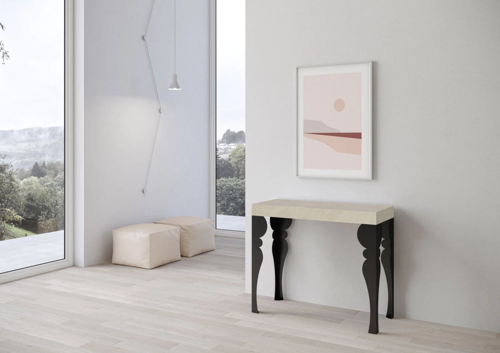 Consolle Allungabile 90-300x40x77 cm Paxon Cashmere Telaio Antracite