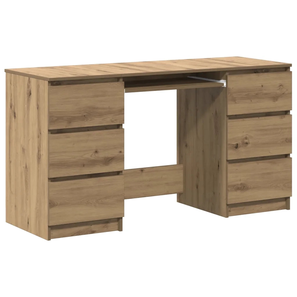 Scrivania | Tavolo da Ufficio Rovere Artigianale 140x50x77 cm in Legno Multistrato