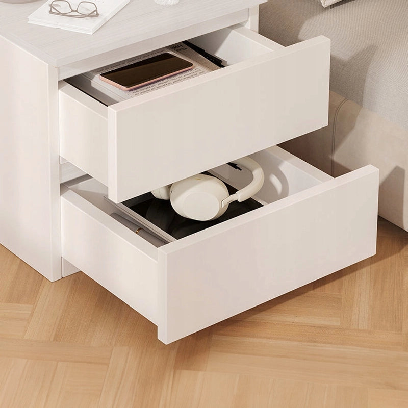 Comodino per camera da letto, soggiorno, camera da letto, armadio con cassetti, bianco, loft
