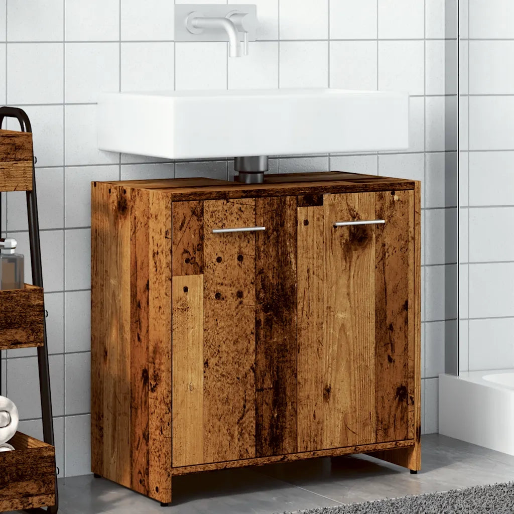 Mobile Lavabo Bagno Legno Antico 60x33x60 cm Legno Multistrato 856039