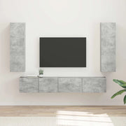 Set mobile TV 3 pcs Grigio cemento Legno multistrato