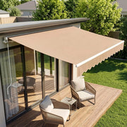 Tenda da sole con braccio snodato manuale, 250 x 200 cm, con supporto a parete, manovella, impermeabile, in alluminio/poliestere, per esterni, terrazze, balconi, beige