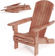 Set di 2/4 Sedie Adirondack Pieghevoli, Sedia da Esterno con Telaio in Legno di Abete, Schienale Alto e Braccioli Ergonomici, Sedia Adirondack per Patio Giardino Cortile Campeggio (1, Giallo)