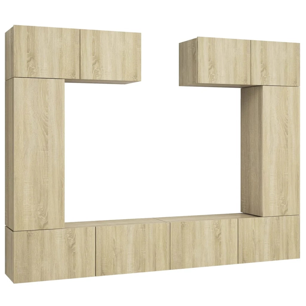 Set di mobili da 6 pezzi tra cui armadio credenza mobile porta TV soggiorno/camera da letto/salotto legno ingegnerizzato rovere Sonoma marrone 02_0024326