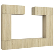 Set di mobili da 6 pezzi tra cui armadio credenza mobile porta TV soggiorno/camera da letto/salotto legno ingegnerizzato rovere Sonoma marrone 02_0024326