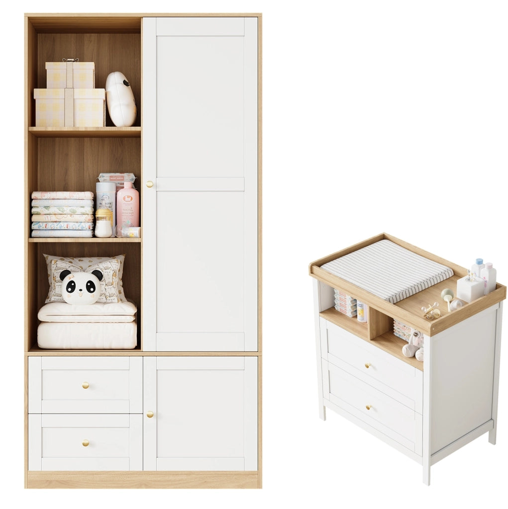 Set armadio e fasciatoio per cameretta in MDF
