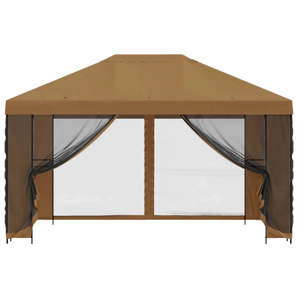 Gazebo da giardino con pareti laterali 4 × 3 m Beige 900385