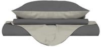 Copripiumino Singolo con Sacco e Federe Doubleface Fumo/Panna