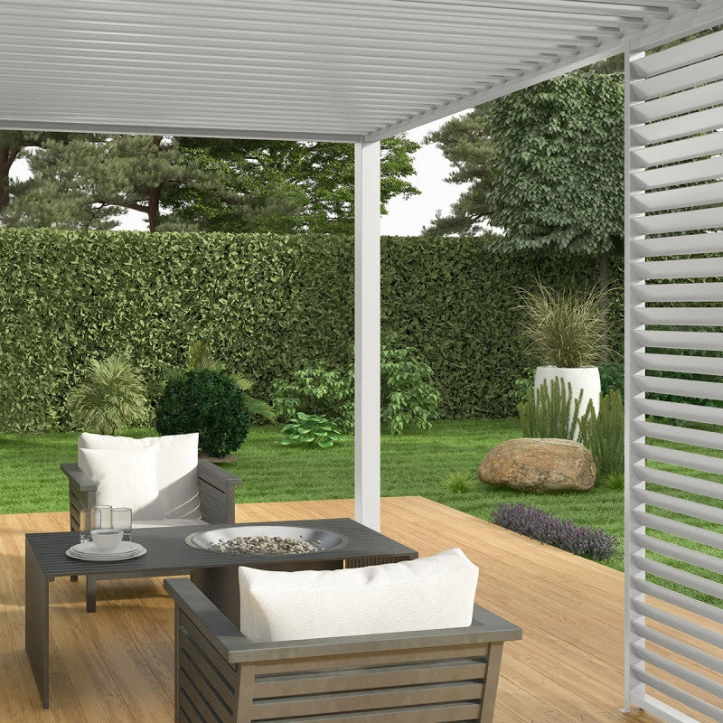 Pergola bioclimatica OmbrÃ©a Â® VS 3x4M addossata - Bianco - V2