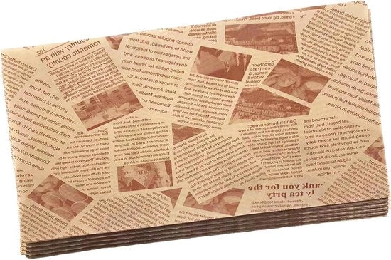 Papier da macellaio Plus - 100 fogli carta riciclata per hamburger, formaggio, patatine - 30 x 20 cm
