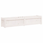 Fioriera | Cassetta per fiori | Vaso da Giardino Bianca 150x31x31 cm Legno Massello di Pino