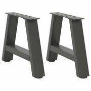 Set di 2 gambe per tavolino da caffè a forma di A 30 x 30 cm con piedini regolabili stile moderno acciaio antracite 02_0057090