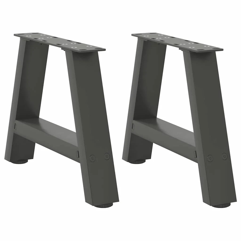 Set di 2 gambe per tavolino da caffè a forma di A 30 x 30 cm con piedini regolabili stile moderno acciaio antracite 02_0057090