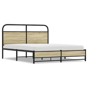 Letto matrimoniale | Letto per adulti | Giroletto senza Materaso in Metallo Rovere Sonoma 160x200 cm