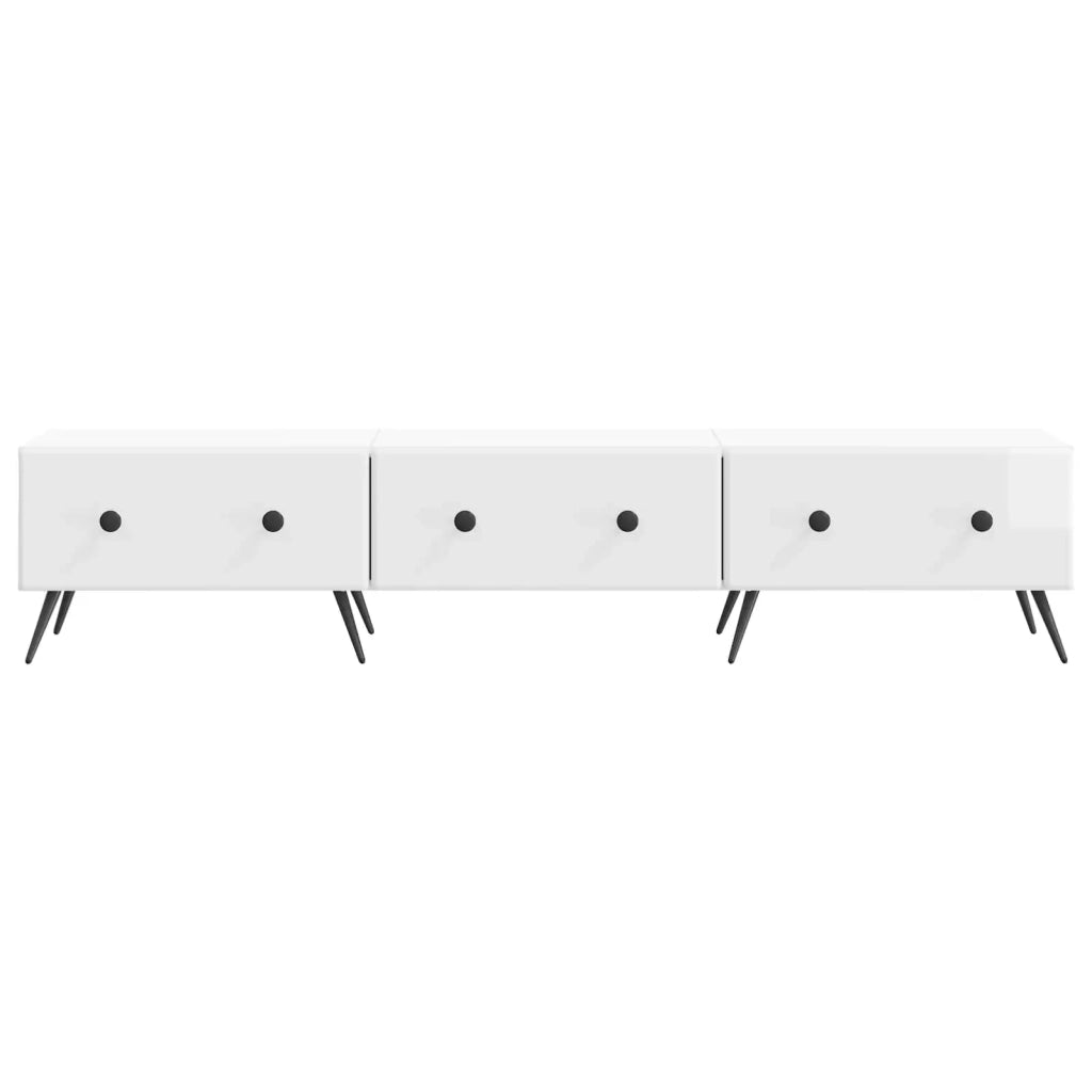 Mobile TV Bianco Lucido 147 x 34,5 x 30 cm Legno ingegnerizzato 895629
