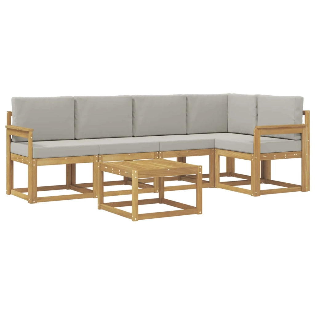 Set di divani da esterno 6 pcs Bianco e Grigio Chiaro 3387655
