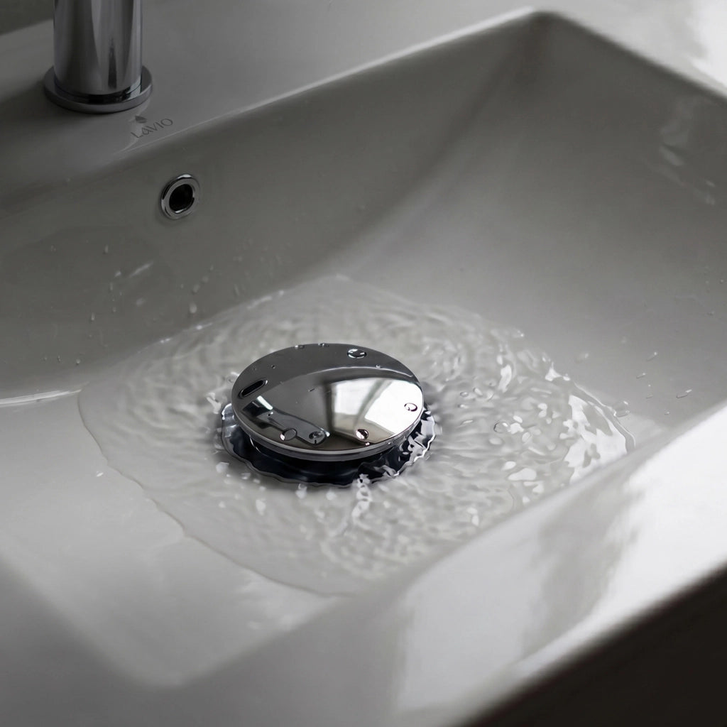 Piletta Click Clack lavabo senza troppo pieno acciaio inossidabile Cromo
