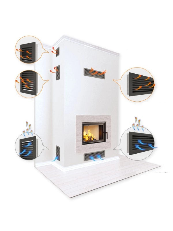 Griglia di ventilazione per camino Nera- Hide 17x37