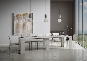 Consolle Allungabile 90-302x42x77 cm in Nobilitato Bianco