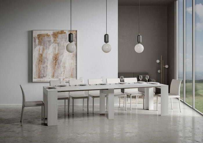 Consolle Allungabile 90-302x42x77 cm in Nobilitato Bianco