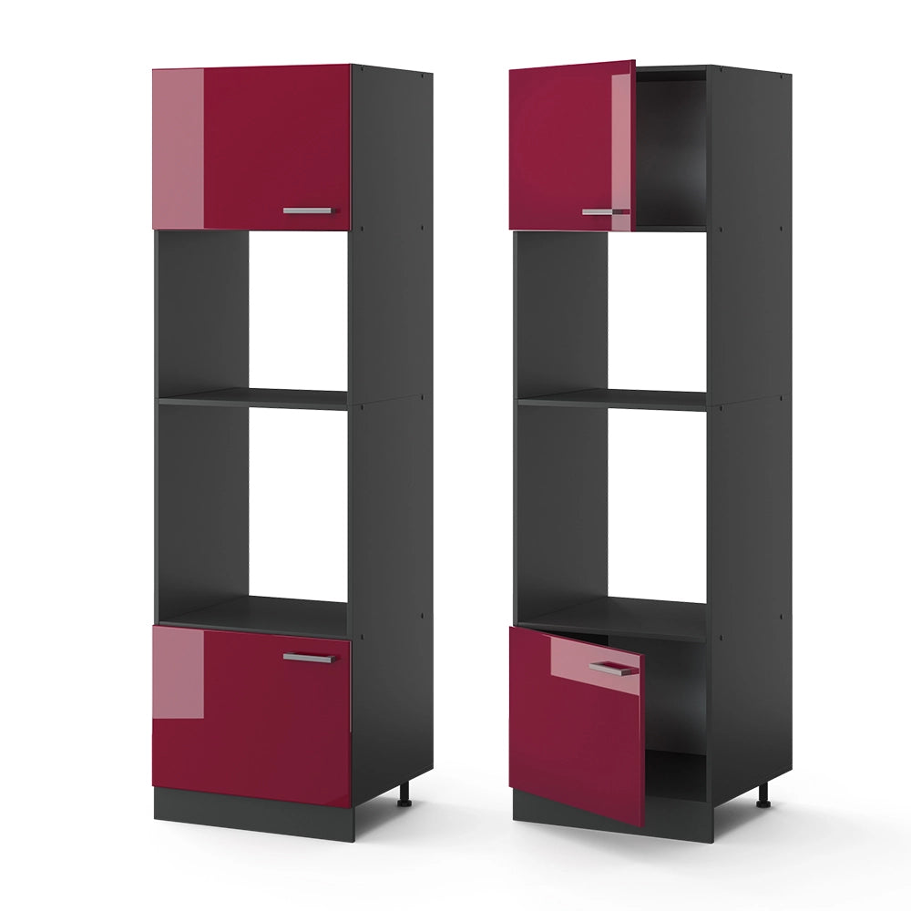 Vicco Mobile cucina microonde Rosso lucido 60 cm