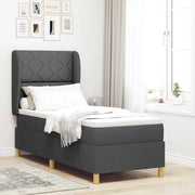 Letto a molle con materasso Grigio scuro 200 x 80 cm Tessuto 3340782