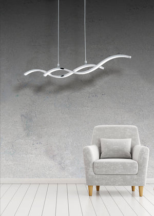 Lampada a Sospensione da Interno a LED in Alluminio Cromo