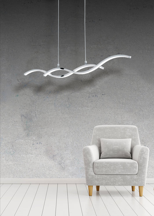 Lampada a Sospensione da Interno a LED in Alluminio Cromo