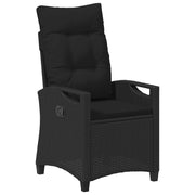 Sedia da Giardino | Sedie da Esterno reclinabile Nero 56 x 60 x 112 cm polyrattan