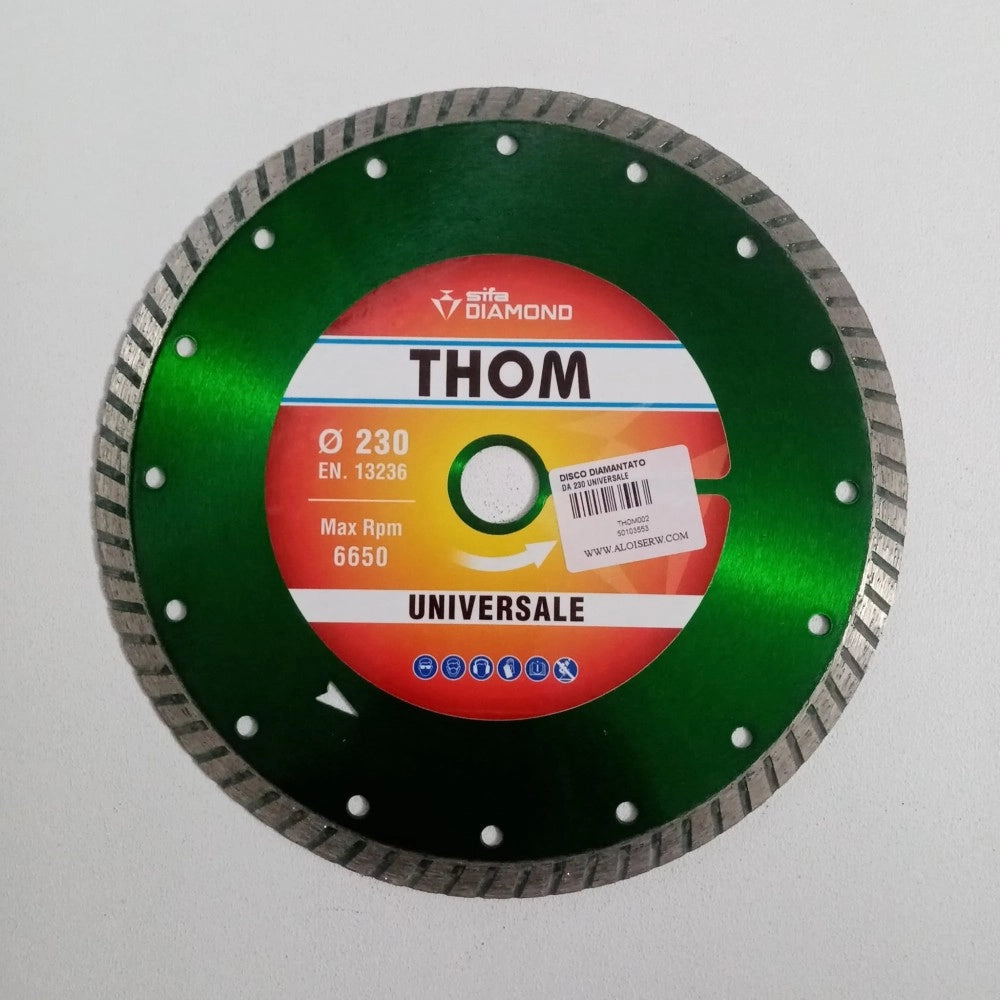 Sifa thom 230mm disco diamantato universale per taglio cemento, cemento armato, mattoni, laterizi