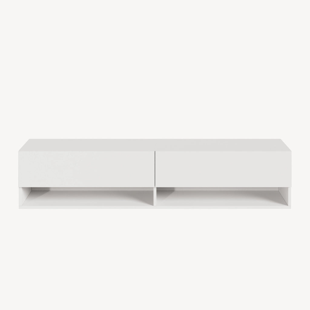 Mobile Porta TV Halmstad da Parete con Ante a Ribalta 140 x 31 x 30 cm - Bianco [en.casa]