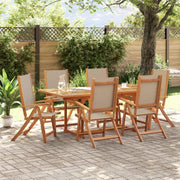Set da pranzo da giardino 7 pezzi in legno massello di acacia e textilene, set tavolo e sedie da giardino, tavolo terrazza esterna e sedie, set terrazza, mobili da giardino esterno - 3279317