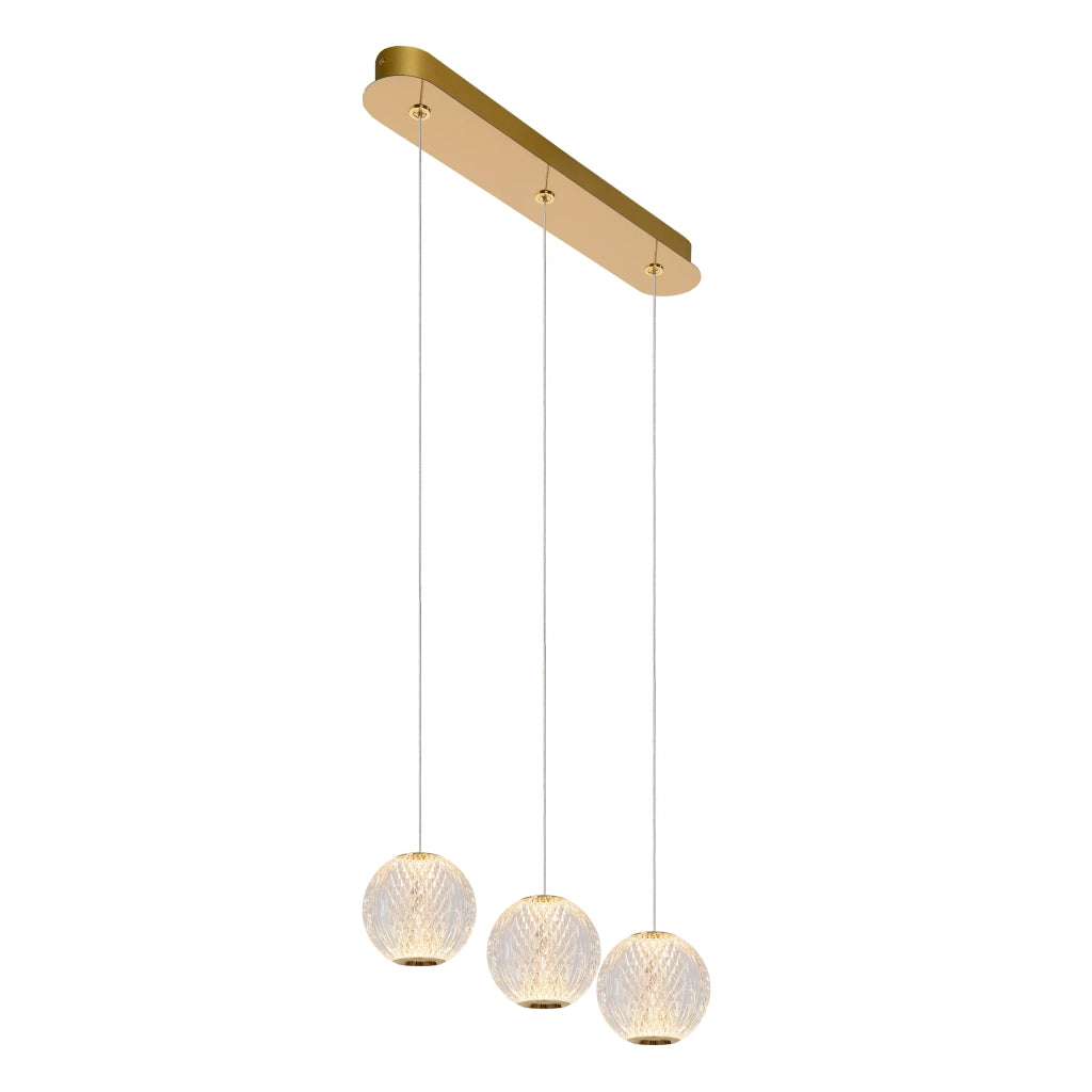 Lampada sospensione Cintra 3 sfere oro LED12,6W Lucide