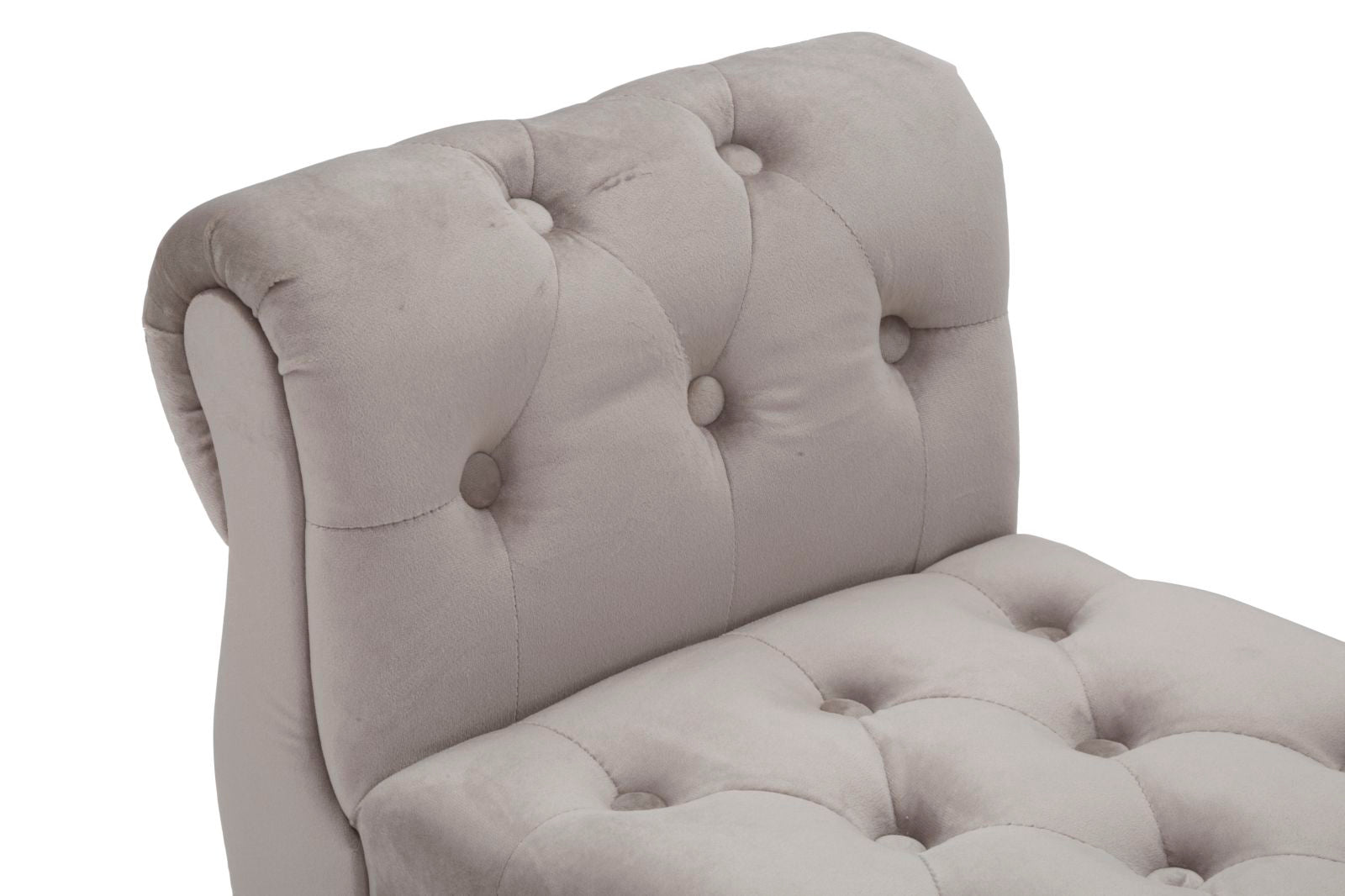 Panchetta Paris 120x40x60 cm in Legno Spugna Metallo e Poliestere Grigio Nero e Oro