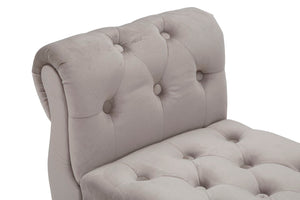 Panchetta Paris 120x40x60 cm in Legno Spugna Metallo e Poliestere Grigio Nero e Oro