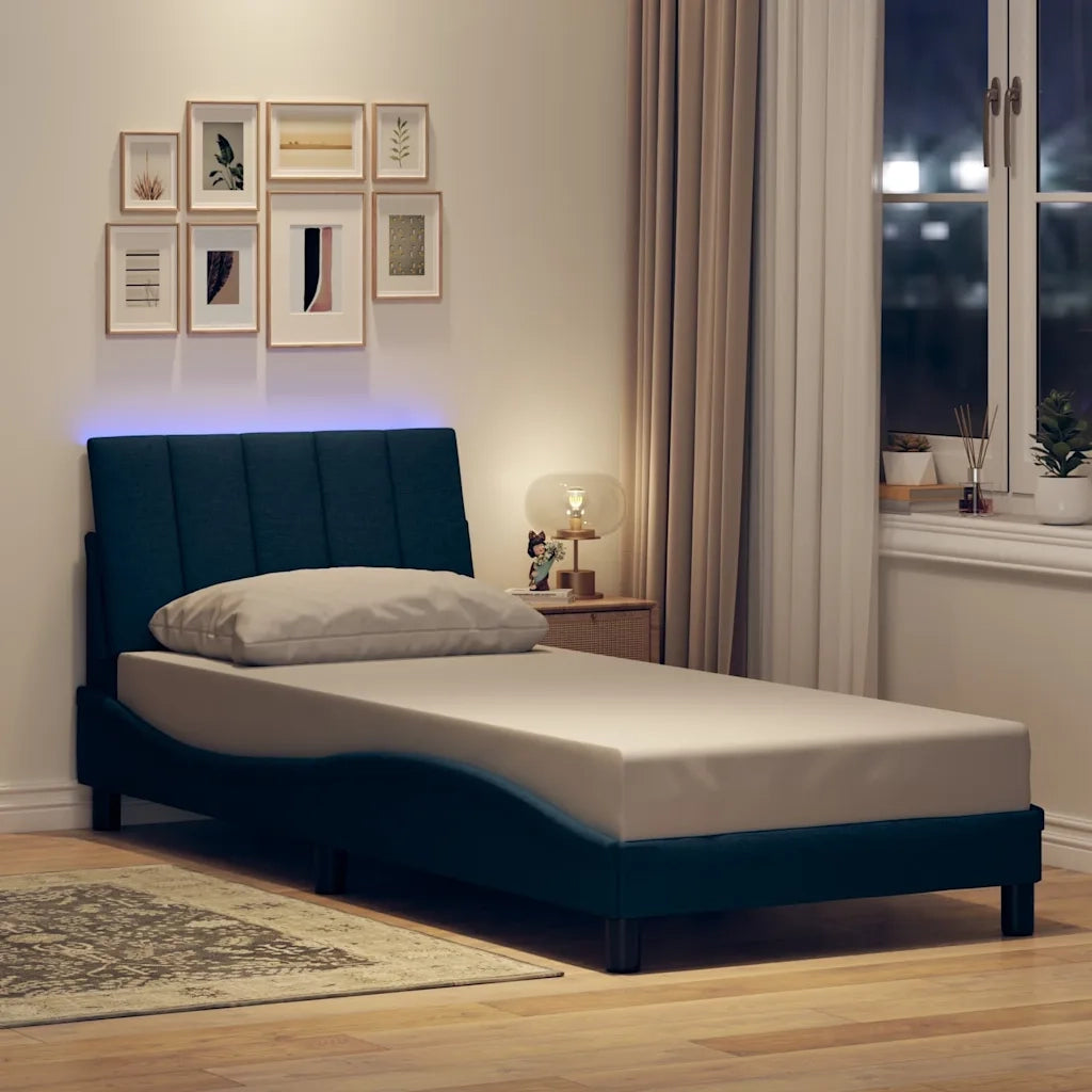 vidaXL Giroletto senza Materasso Blu 80x200 cm in Tessuto