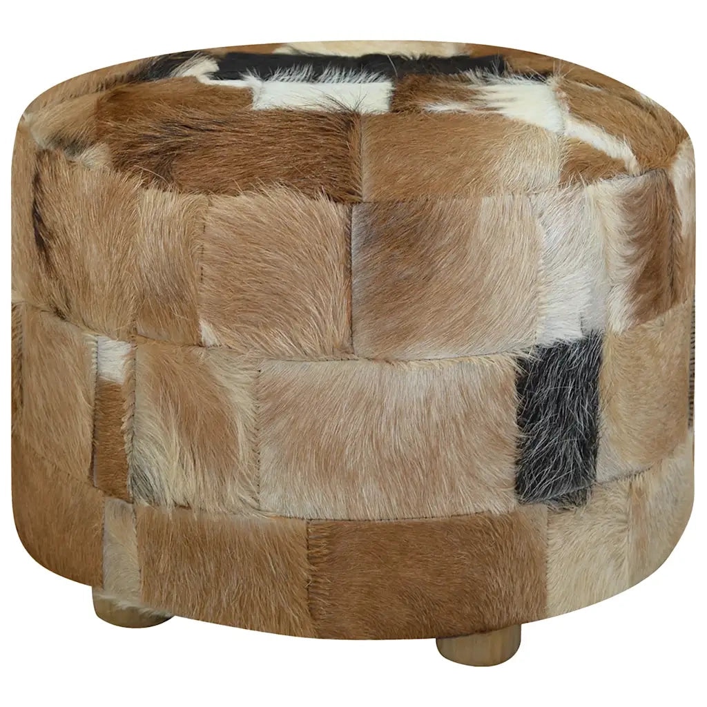 Pouf Rotondo in Vera Pelle 50x50x45 cm  cod mxl 68133