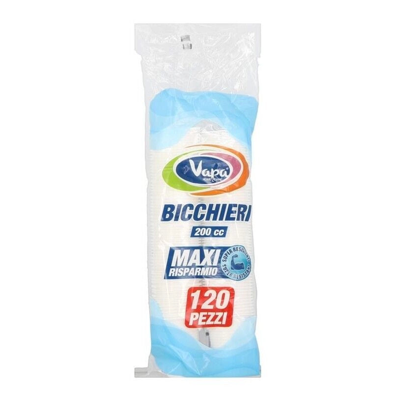 BICCHIERI MONOUSO FORMATO DA 120 PEZZI SUPER RESISTENTI 200CC