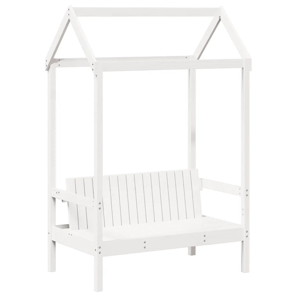 Set Dormeuse con Tetto Bianco 80x200 cm Legno Massello di Pino 3282247