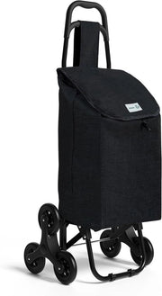 Carrello pieghevole per spesa con 3 ruote - impermeabile - 32 litri - nero