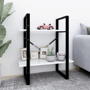 Libreria a 2 Ripiani Bianca 60x30x70 cm in Legno Multistrato 806427