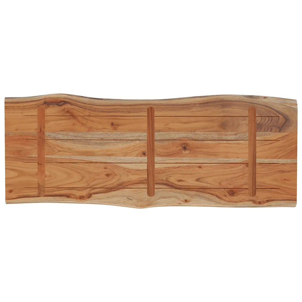 Piano Tavolo 100x40x2,5 cm Rettangolare Legno Acacia Bordi Vivi