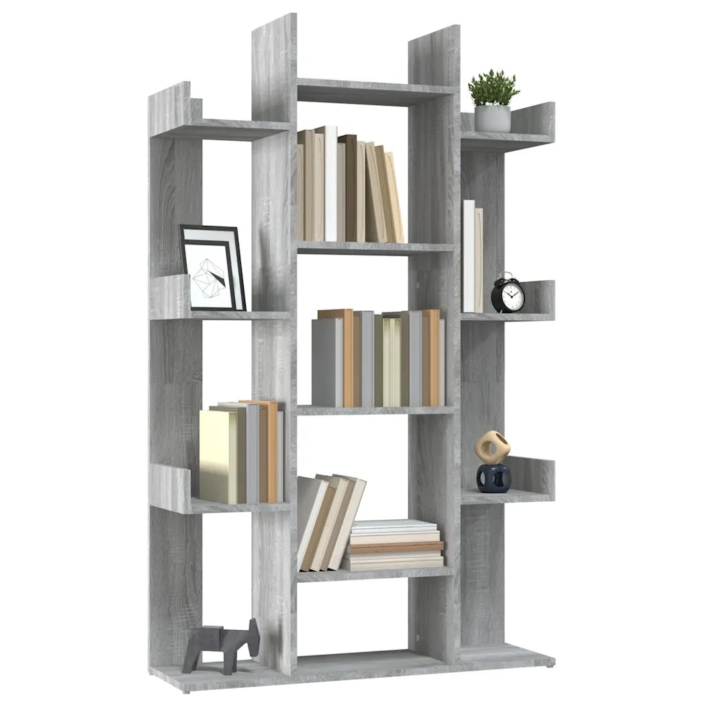 Libreria Grigio Sonoma 86x25,5x140 cm in Legno Multistrato 816003
