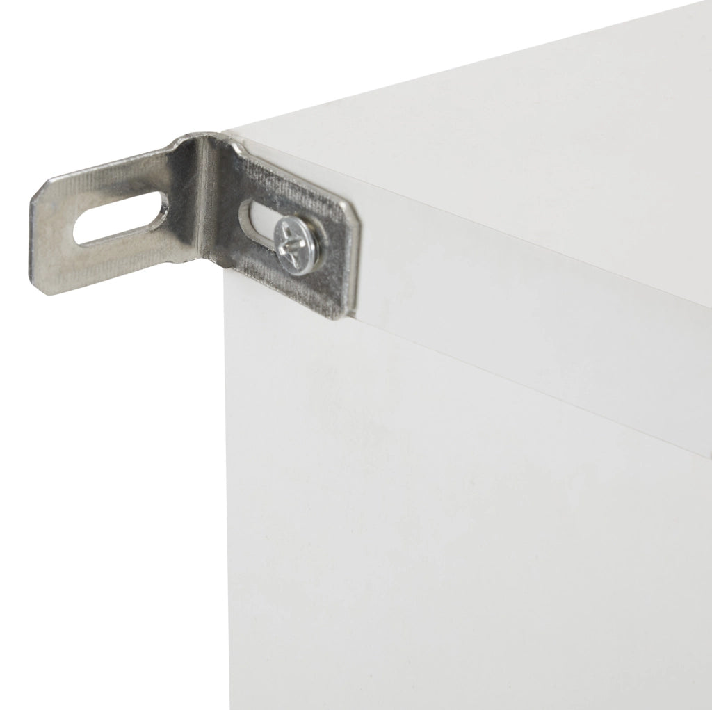 Scarpiera bianca con ripiani regolabili e 2 cassetti, 120x24x107 cm