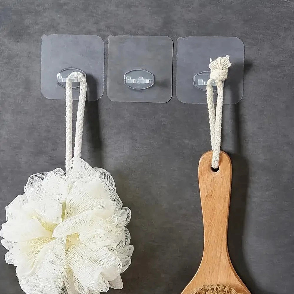 Trade Shop - Porta Spazzolino Da Denti Gancio Autoadesivo Trasparente Da Parete Bagno 87751 -