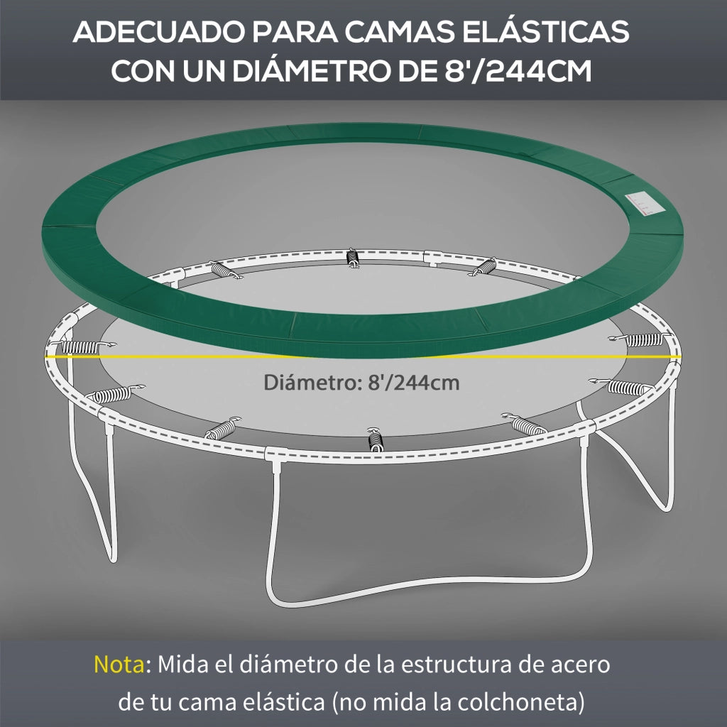 Copertura di protezione imbottita per trampolino ¨C zephmum ¨C Verde ?244 cm